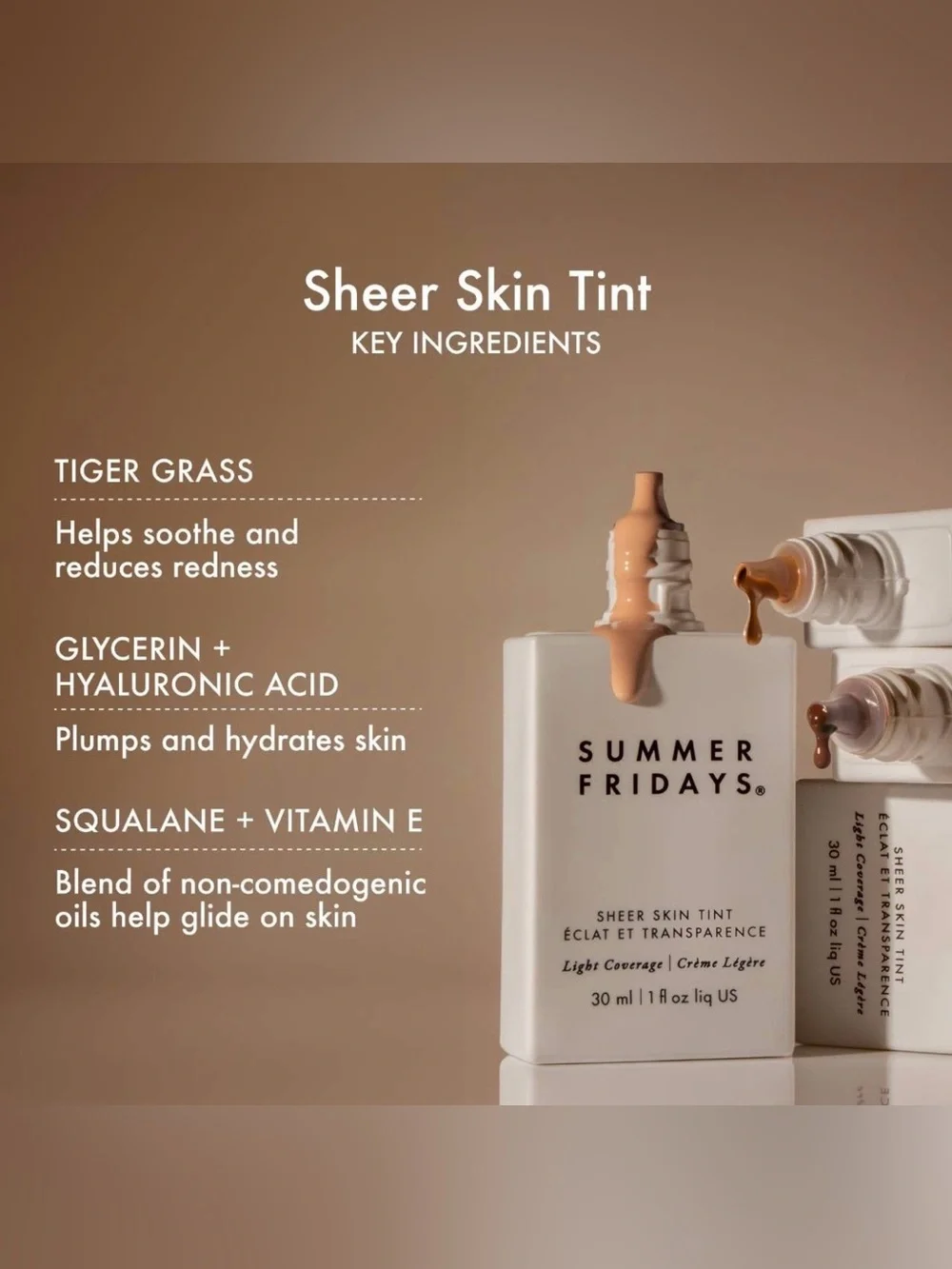 Summer Fridays Sheer Skin Tint with Hyaluronic Acid + Squalane - Shade 3